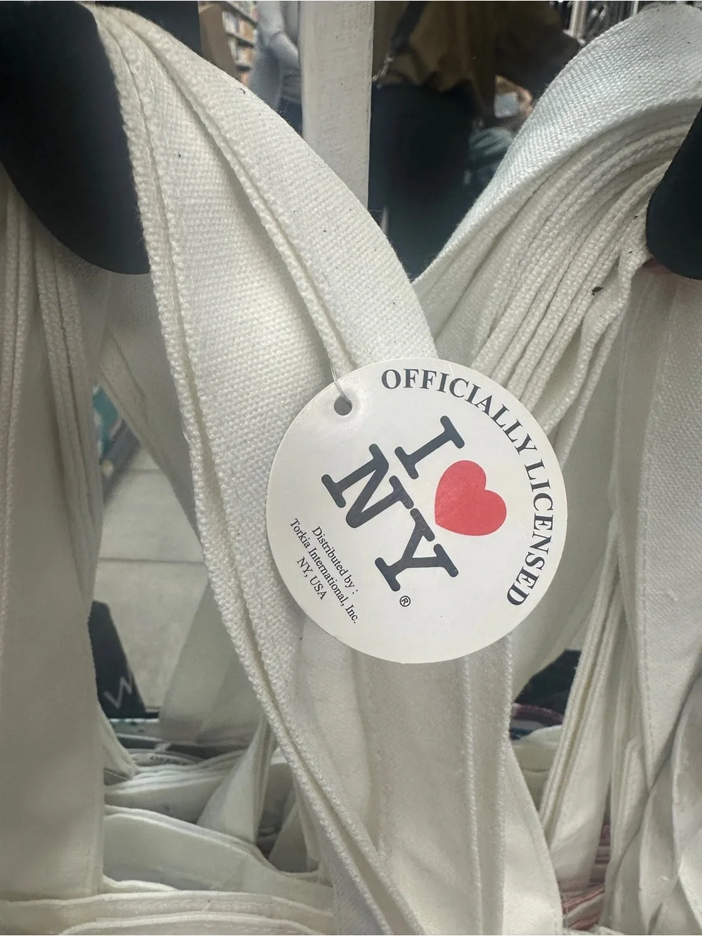 I ♥ NY White Canvas Tote Bag with Tag